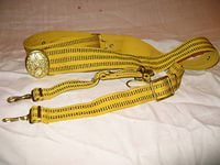 Ремень парадный офицерский ВС желтый шелковый с подвесками под кортик (пряжка с орлом РА)